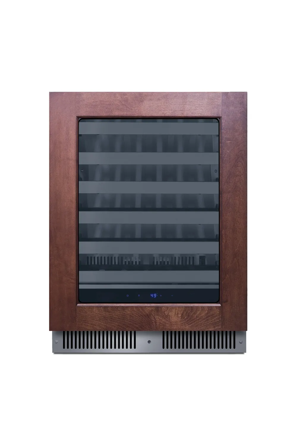 Summit SDHW2442PNR Wine Cooler 24" Wide, 1.8 cu.ft., Black, Glass, 6 Shelves, LED, 41‑68°F, Reversible