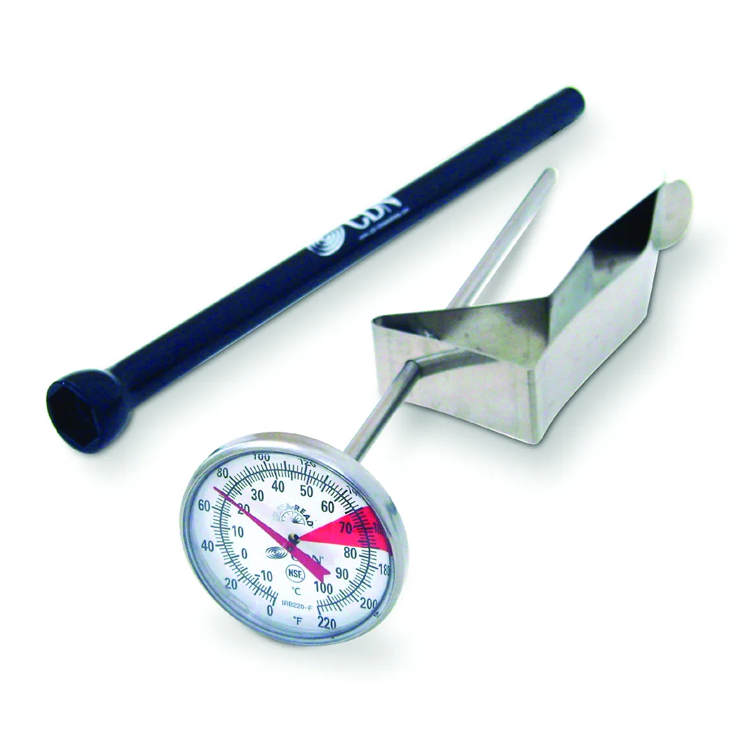 CDN IRB220-F-6.5 Beverage & Frothing Thermometer, 0-220°F, 6.5" Stem, Waterproof, Shatterproof, NSF