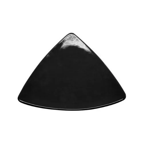 CAC China TRG-9-BLK Festiware Plate, 8-1/2" x 8-1/2" x 1", Triangular, Ceramic, Black - Dozen