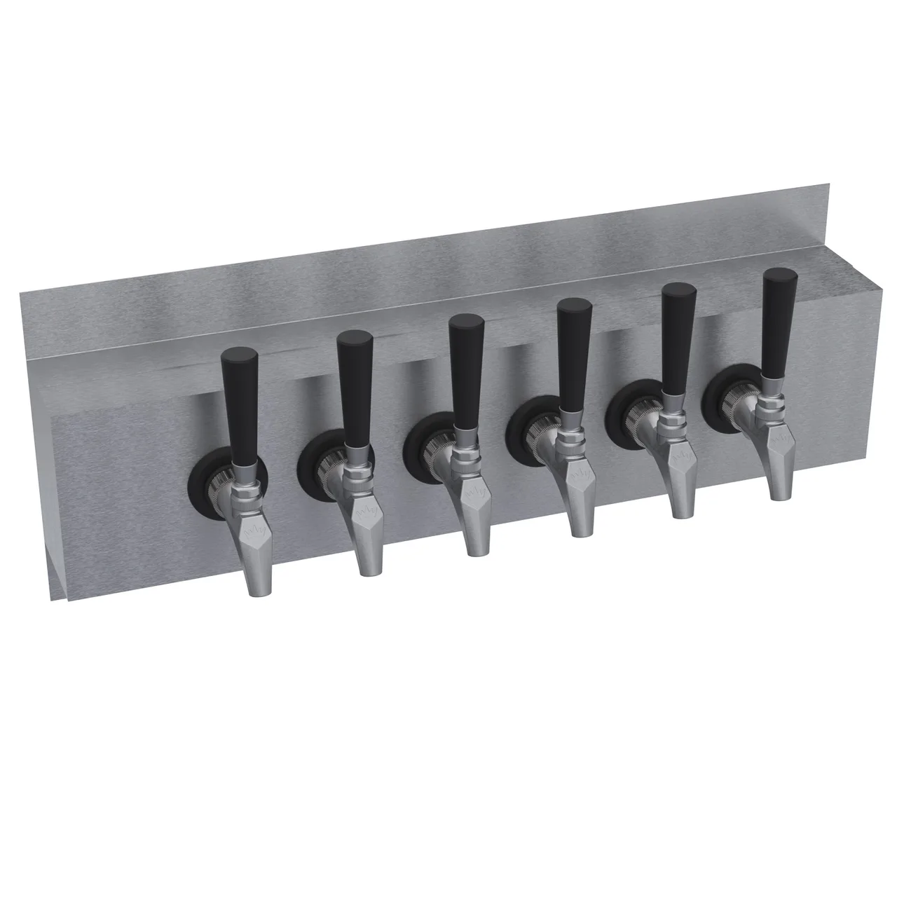 Krowne KWM-6S Wall Mount Beer Tower, 24" OA Length, Six‑Tap Glycol Cooled, Stainless Steel Finish