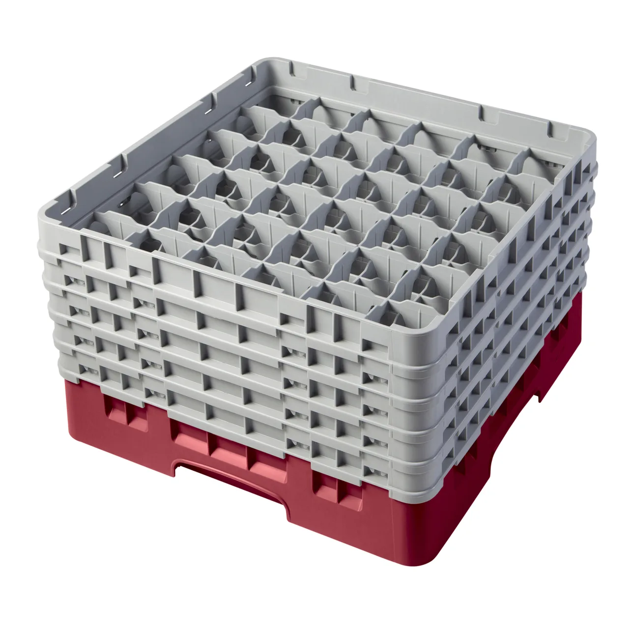Cambro 36S958416 Camrack Glass Rack, Full Size, 19-3/4 x 19-3/4, 36 Compartments, Cranberry Red, HACCP Compliant