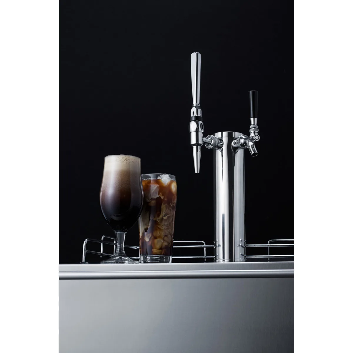 Summit SBC58BLBIADACMTWIN 24" Combo Nitro/Cold Brew Coffee Dispenser, ADA / 5.5 cu. ft. - 115V