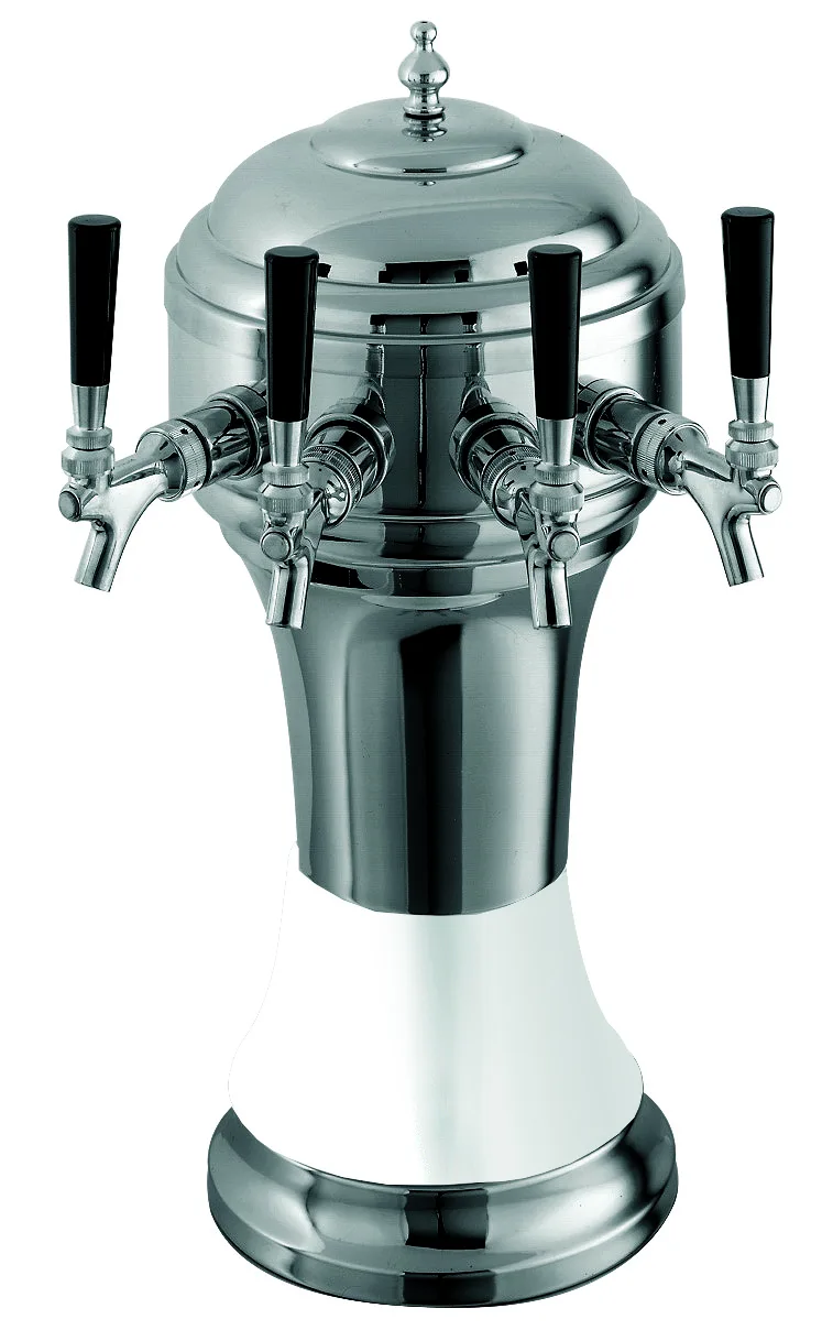 Perlick 4056WH5BPC Roma Draft Beer Dispensing Tower, 5 Faucets