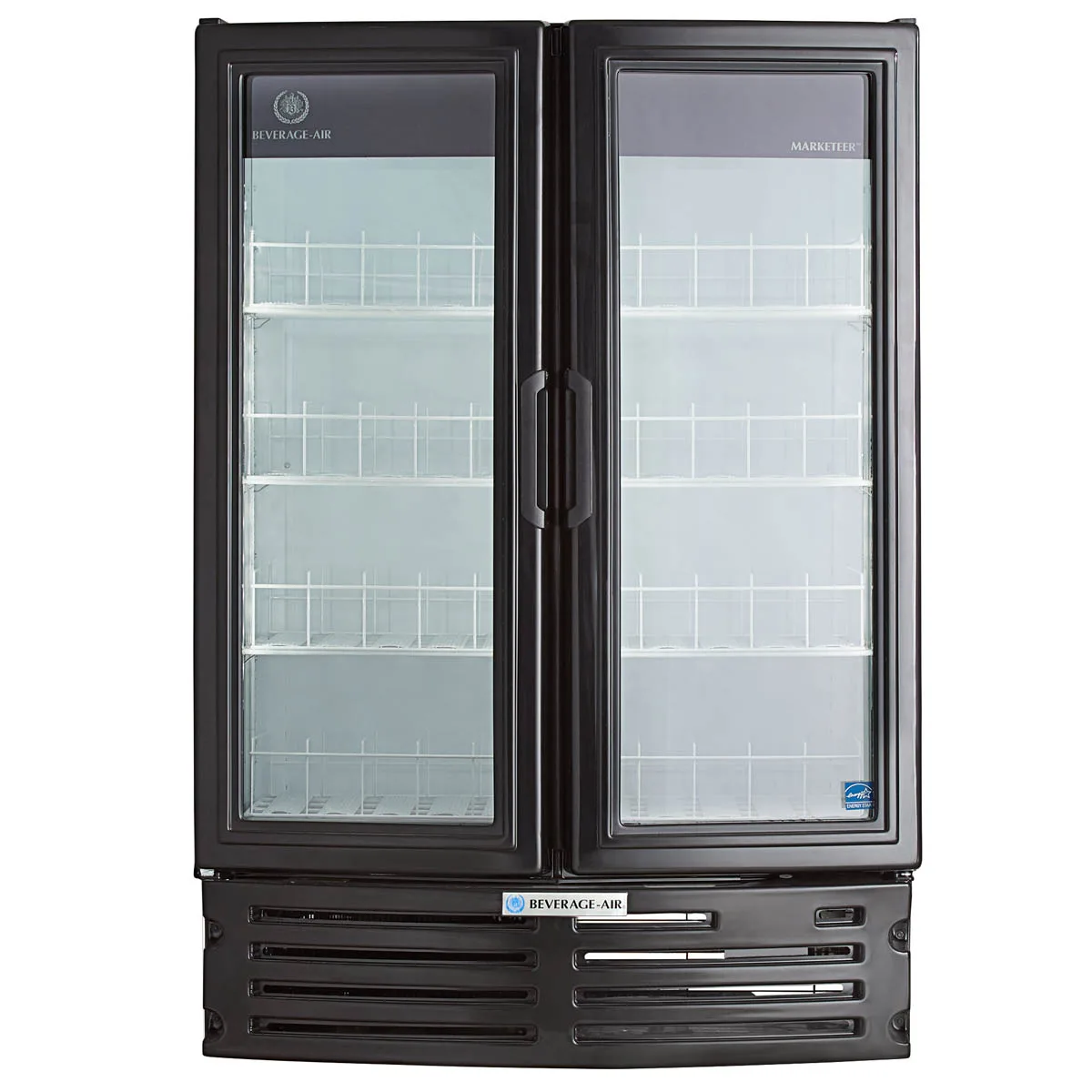 Beverage Air MT21-1B 39" 2-Section Marketeer Glass Door Merchandiser in Black, 16.77 cu. ft.