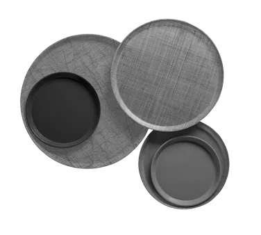 Cambro 1000101 10" Round Fiberglass Tray, Antique Parchment Gray, Dishwasher Safe, NSF
