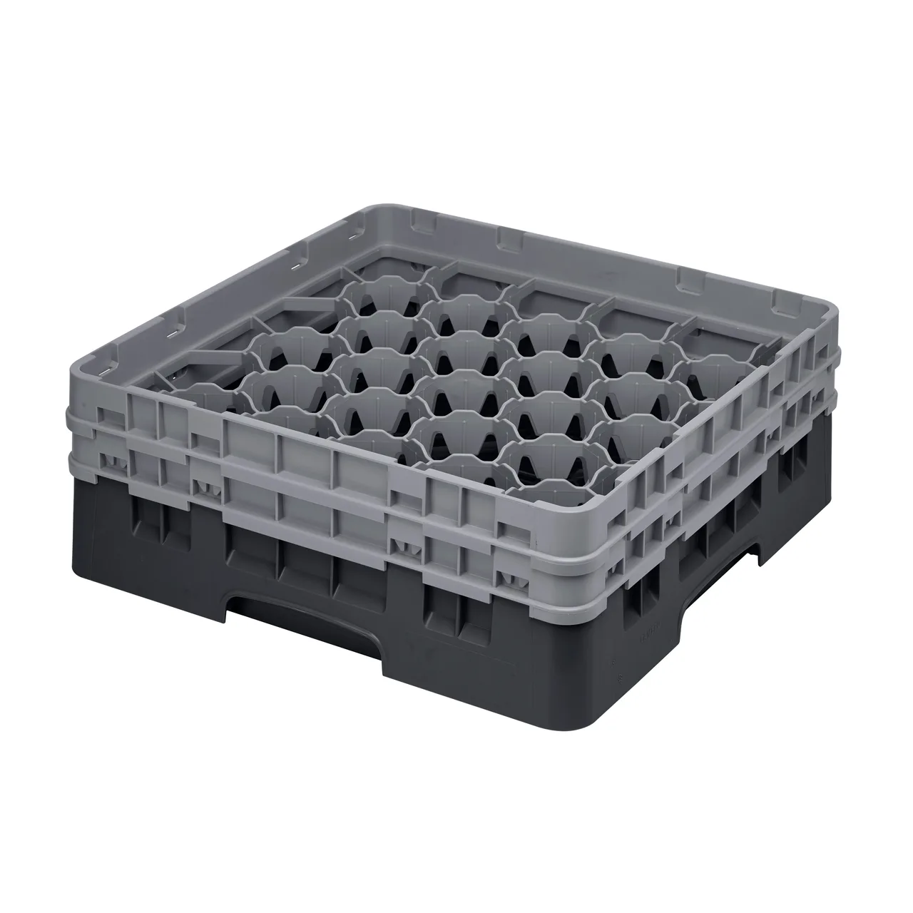 Cambro 30S434110 Camrack Glass Rack, Black, Full Size, 19-3/4 x 19-3/4, 30 Compartments, 3-1/8 Max Dia, 5-1/4 Max Height