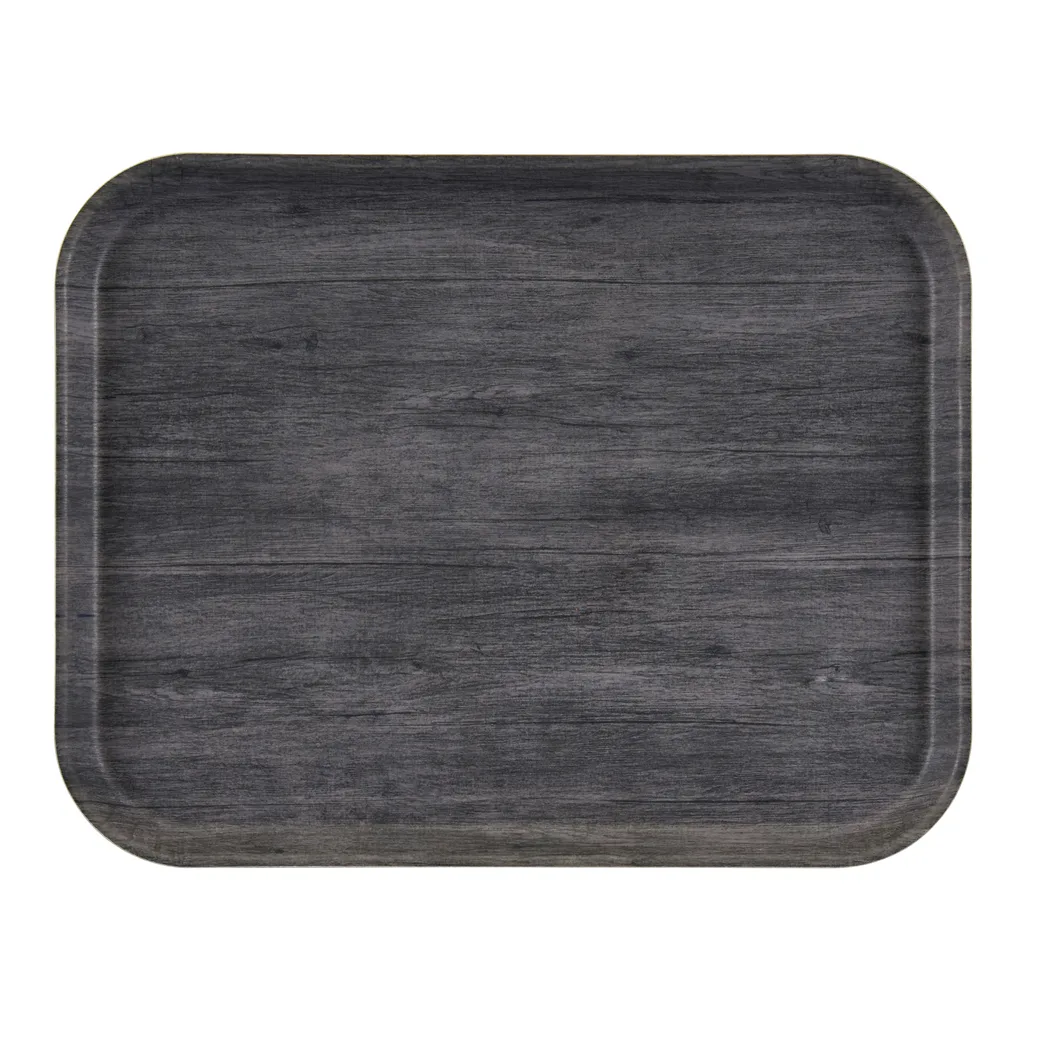 Cambro 1520DC815 Food Tray, 20" x 15" Rectangular Fiberglass, Charcoal Gray Textured, NSF