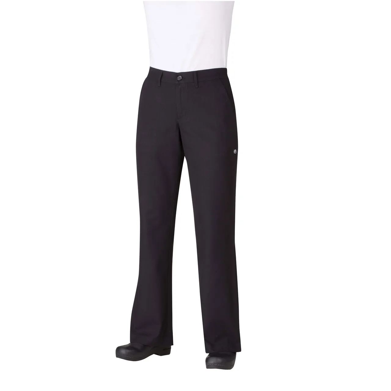 Chef Works PW003-BLK-L Women's Chef Pants, Large Black 65/35 PolyCotton, Zipper Fly, Side Pocket