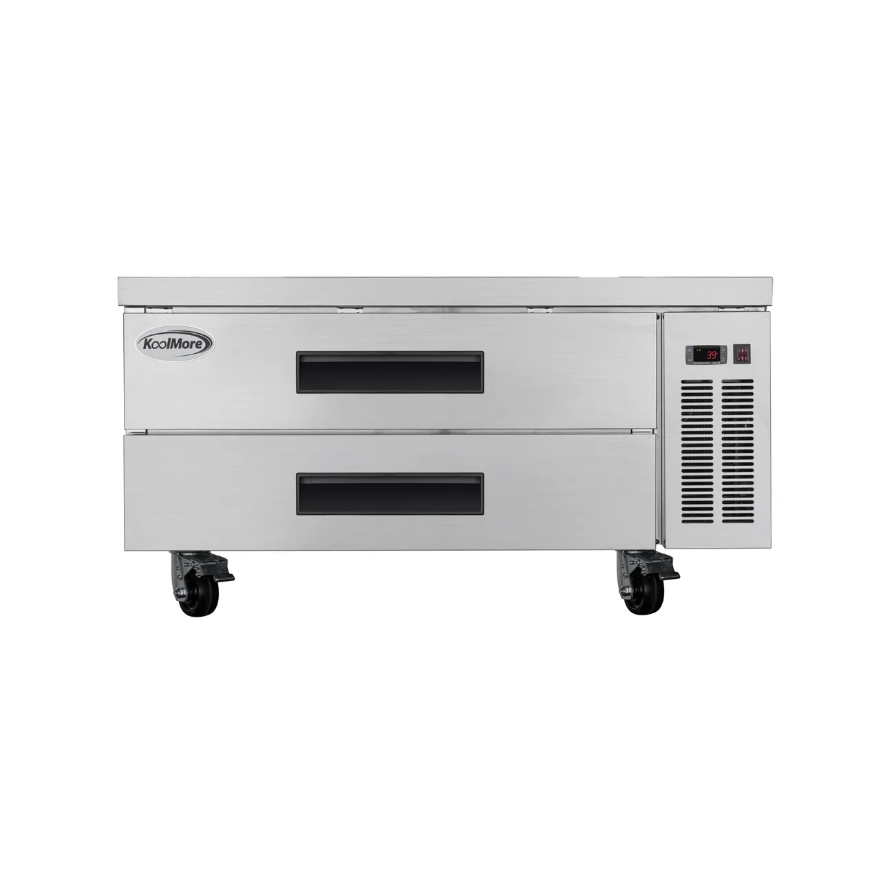 Koolmore KM-BR-482D 2-Section 2-Door Stainless Steel Holding Cabinet 48x32x26H, Temp Ctrl, Defrost