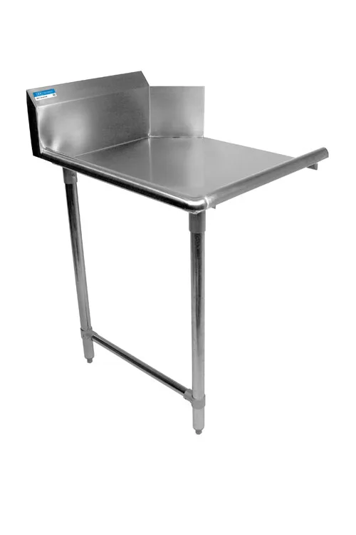 BK Resources BKCDT6-60-L-SS 60" Clean Straight Dishtable, 16‑Gauge Top - 10" Splash / Left to Right