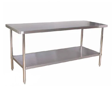 Klinger's Trading AST2424 24" Open Base Work Table, Stainless Steel Base / Flat Top