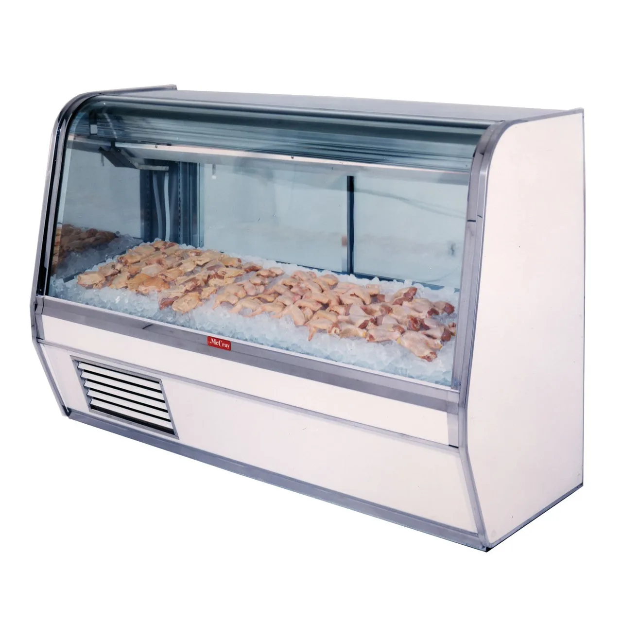 Howard-McCray R-CFS32E-4C-S-LED 50" Curved Refrigerated Seafood Display Case, Remote, Stainless