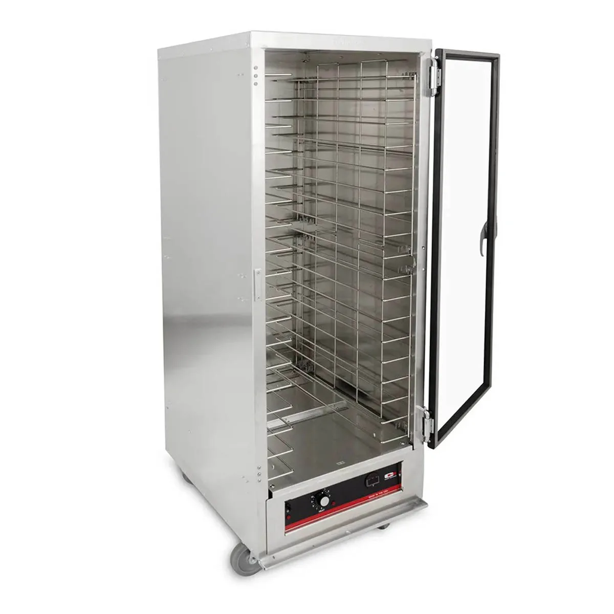Carter-Hoffmann HL1-18 "Full Height" 1-Door Heated Holding Cabinet, Clear Glass Door, 36×12"x20" or 18×18"x26" Pan Capacity, Aluminum