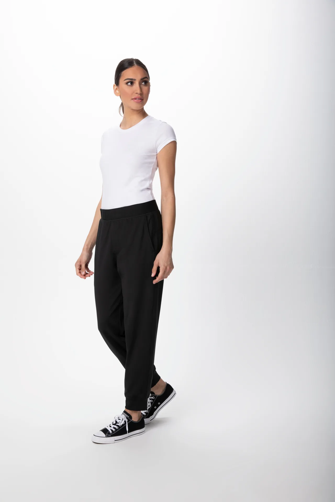 Chef Works PBE02-BLK-XXS Unisex Chef Pants, Black, XXS, 4-Way Stretch, 88/12 Recycled Polyester/Elastane - 1/Case