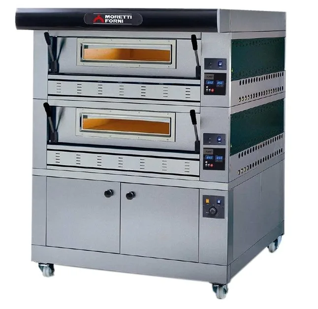 Moretti Forni P110G A2 44" Gas Pizza Deck Oven, 2 Decks, Refractory Brick, 220.000 BTU