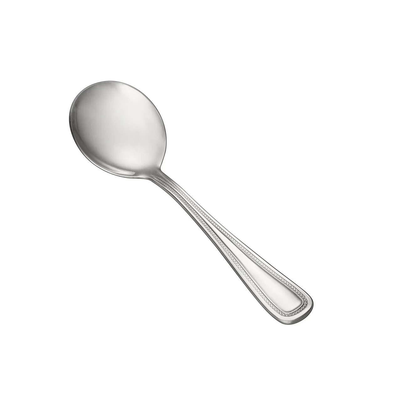 CAC China 3008-04 Black Pearl Soup Bouillon Spoon, 6-1/8", Heavy, 18/0 Stainless Steel - 1 Dozen