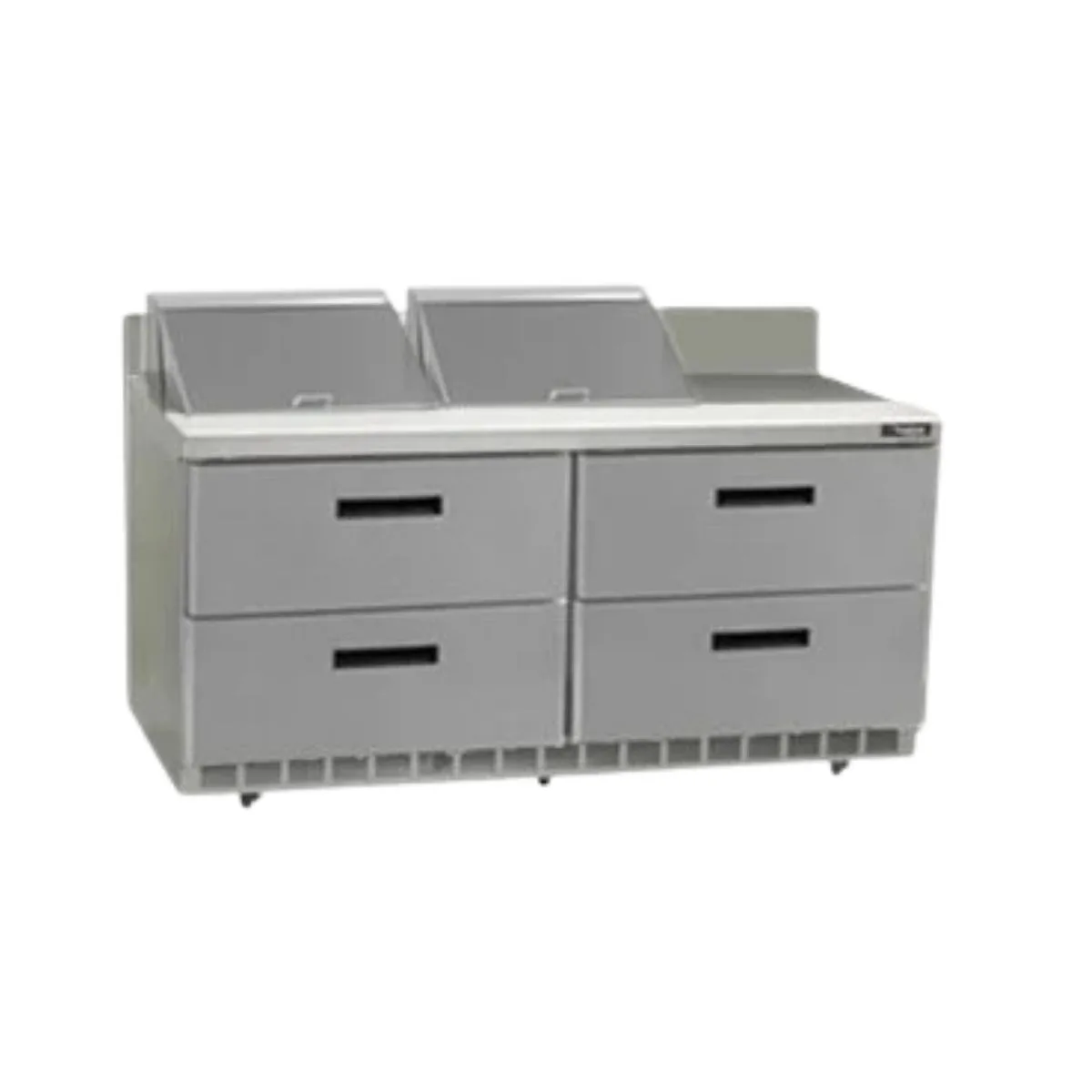 Delfield STD4464NP-12 64" 2-Section Sandwich and Salad Prep Table, 4 Drawers, 12 Pans, Stainless Steel