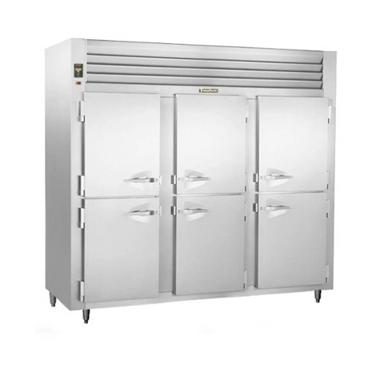 Traulsen RHT332NUT-HHS 76" 3-Section Reach-In Refrigerator w/ 6 Solid Half-Doors, Top Mount, 69.35 cu. ft.