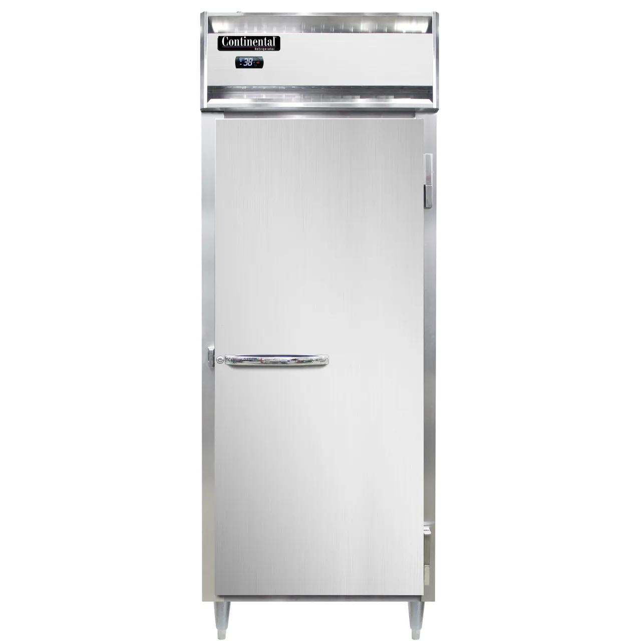 Continental Refrigerator D1RENPT 29" 1-Section Pass-Thru Refrigerator w/ 2 Solid Doors, Stainless Steel Front Aluminum Ends, 22 cu. ft.