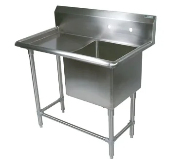 John Boos 1PB244-1D30L 58" One Compartment Sink, 24"W x 24"L Bowl With Left-Hand Drainboards