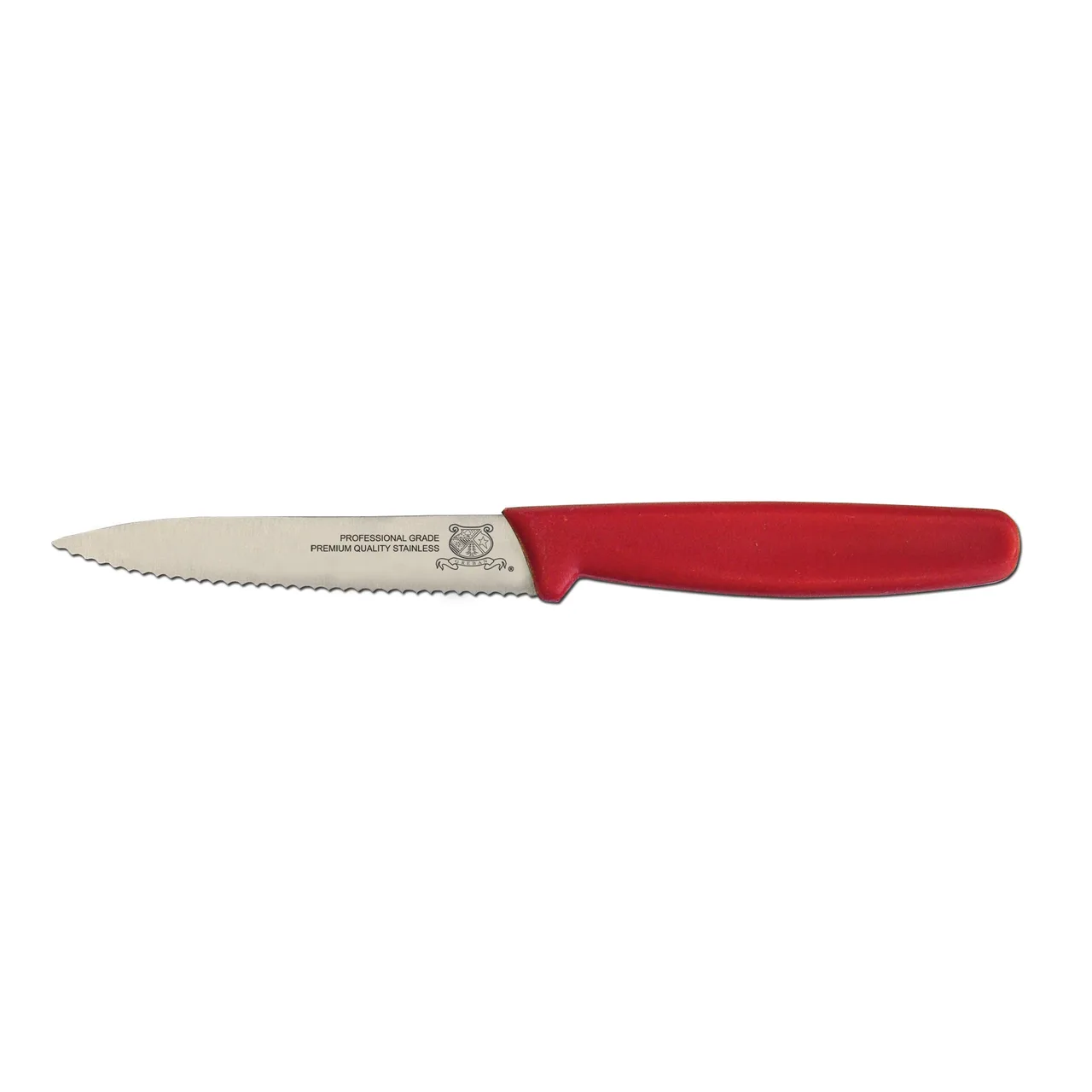 Omcan USA 11497 Paring Knife, 4" Spear Point Stamped Blade, Stainless Steel, Red Polypropylene Handle