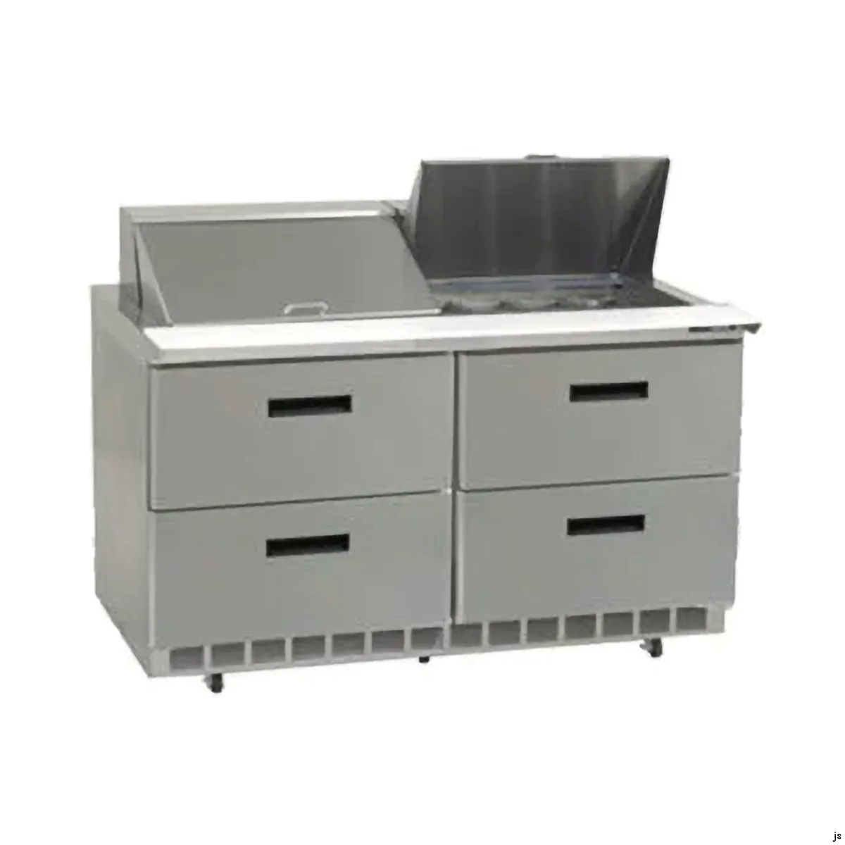 Delfield D4448NP-12 48" 2-Section Sandwich/Salad Prep Table, 4-Drawer, 12 Pans, Stainless Steel