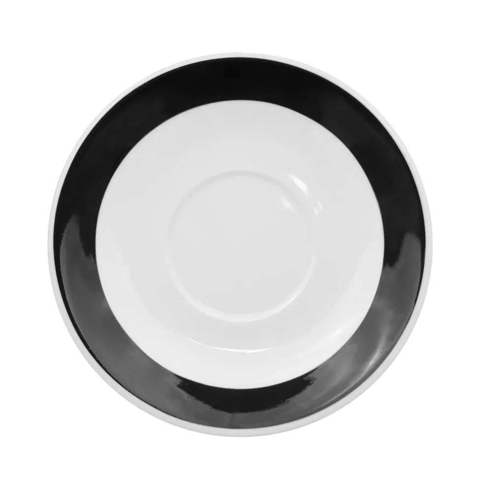 CAC China R-2-BLK Rainbow Saucer, 6" Dia x ½" H Round Stoneware, Black, Oven Safe - 1 Dozen