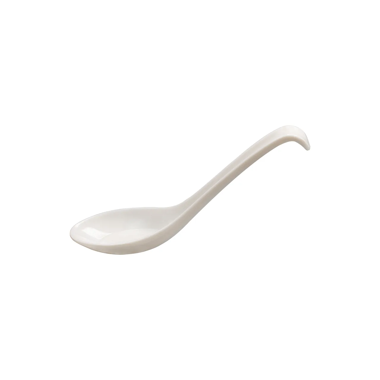 CAC China XSPN-65-W Soup Spoon, 0.5 Oz Capacity, 6-3/4" Length, White Plastic Material - 1 Dozen