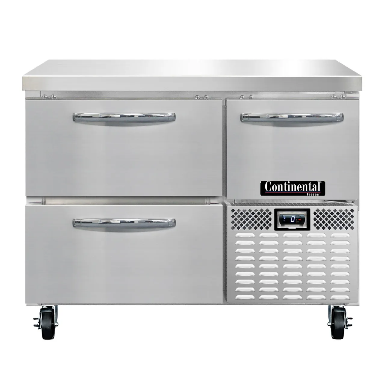 Continental Refrigerator FA43N-D 43" 2-Section Worktop Freezer w/ 2 Drawers & 1 Half Door