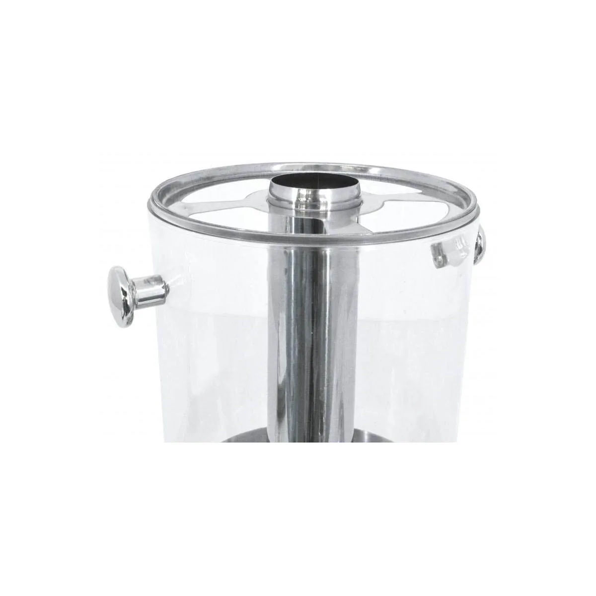 Omcan USA 19480 Triple Juice Dispenser – 3x8‑Qt Clear Tanks, Metal Base, Ice Tubes, Taps & Tray