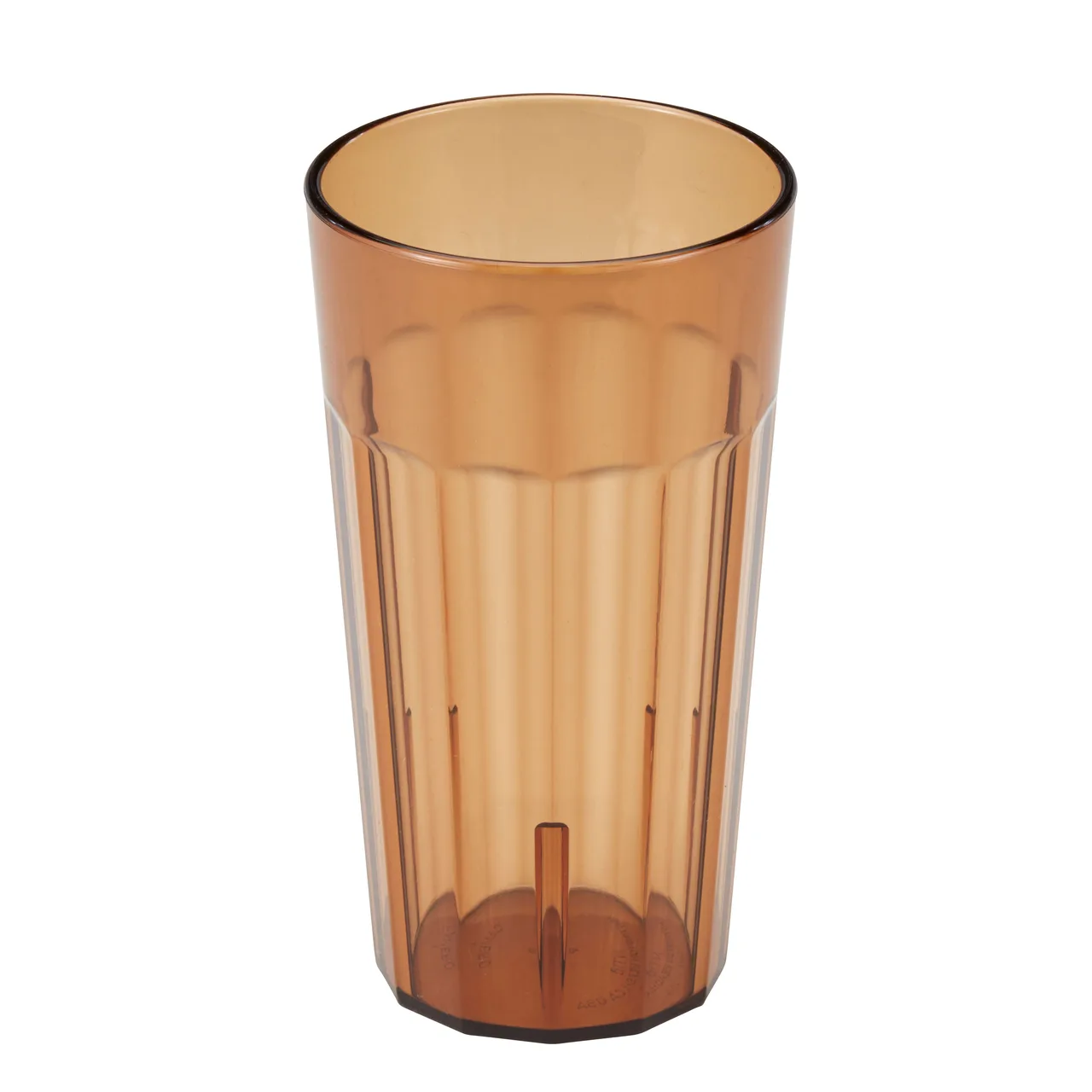 Cambro NT16153 - 16.4 oz Amber Fluted SAN Tumbler, 3-1/4" Top Dia, Dishwasher Safe, Made in USA