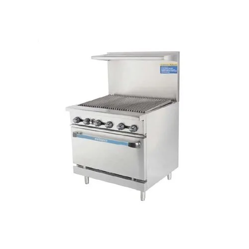 Turbo Air TAR-36RB-LP 36" LP Gas Restaurant Range w/ 36" Full Radiant Charbroiler, (1) Standard Oven, 122.000 BTU