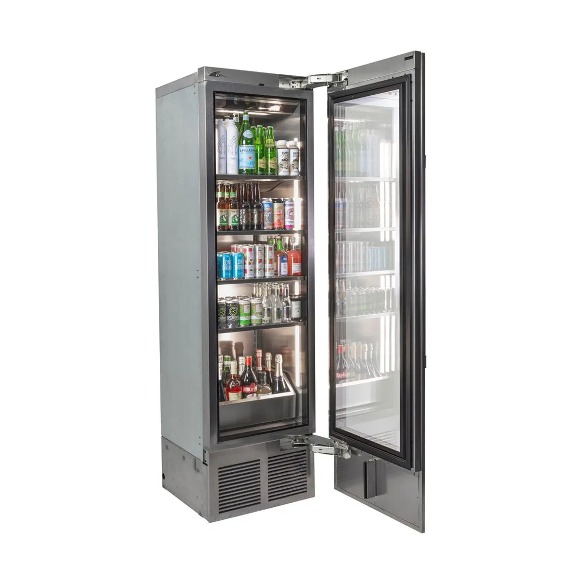 Perlick CC24B-2-4RL Column Refrigerator, 12.6 cu ft, 23" W x 84" H, Glass Door, LED, R600a, 115V