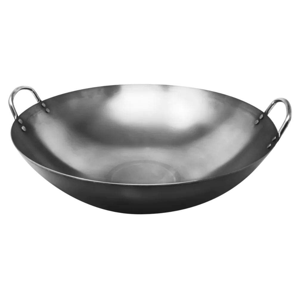 Omcan USA 47544 Mandarin Wok, 16" Diameter Iron, Double Ear Handles, Stir Fry Pan - 1 Each