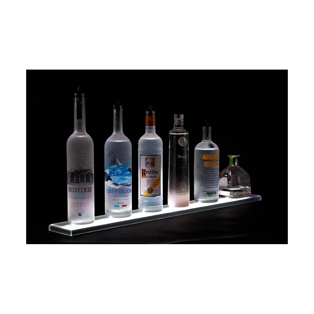 Beverage Air LS2-24L Lighted Shelf 24" x 4-1/2" Plast. Speed Rail 6‑Bottle Wall Brackets