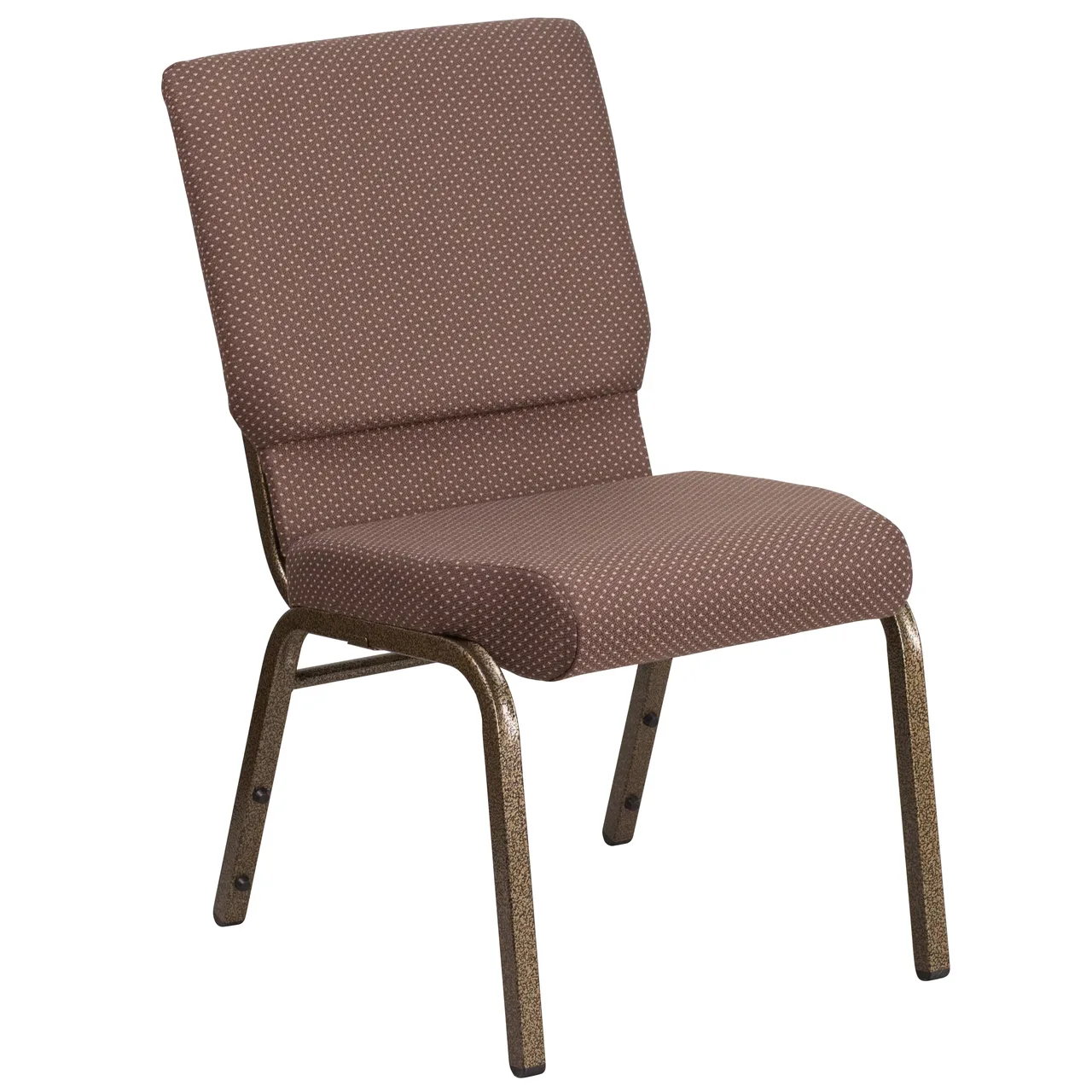 Flash Furniture FD-CH02185-GV-BNDOT-GG Hercules Series Stacking Church Chair, 800 lb, Upholstered Back, Dot Patterned Cotton, Gold Vein Finish
