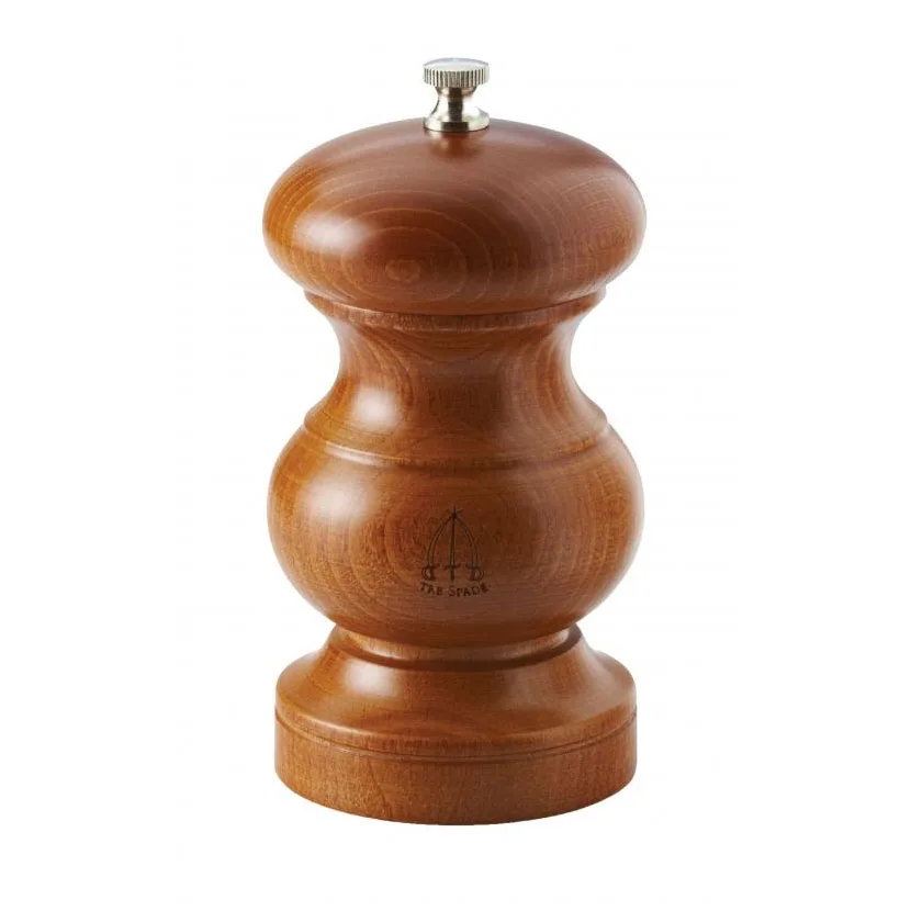 Omcan USA 43696 - Tosca Chili Mill, 5" Conical, 13cm, Tempered Steel, Beech Wood, 20-Year Guarantee