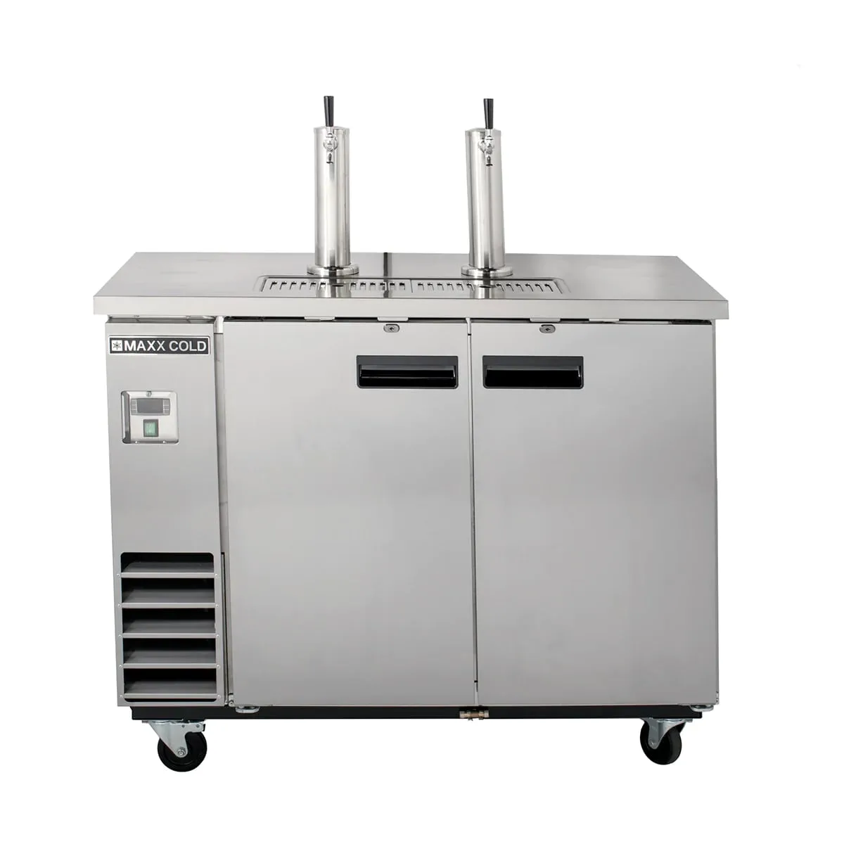 Maxx Cold MXBD48-2SHC 47" Draft Beer Cooler w/ 2 Kegs, 10.5 cu. ft., 2 Single-Tap Towers