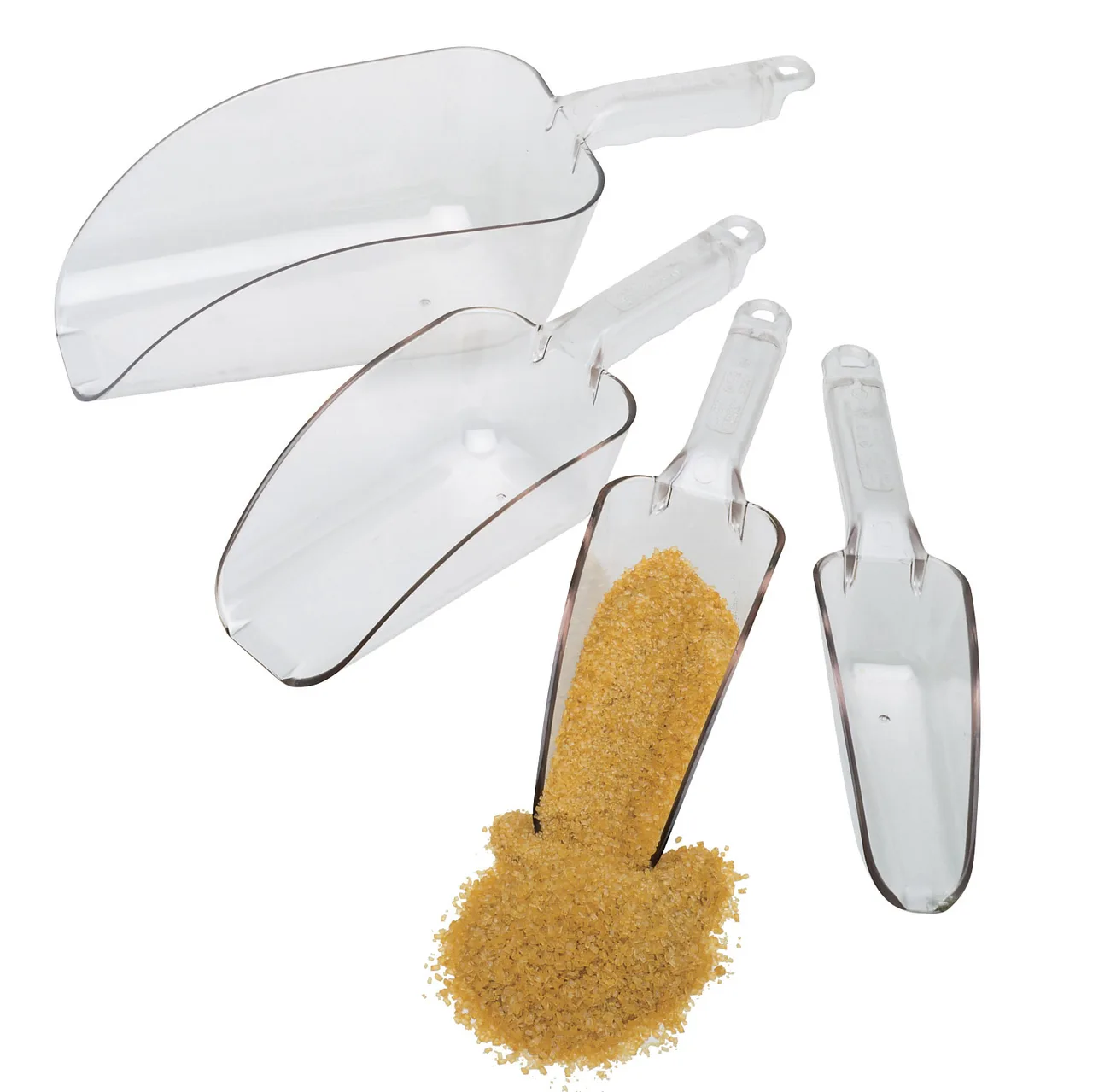 Cambro SCP64CW135 Ice Scoop – 64 oz Clear Polycarbonate Utility Scoop, Flat Bottom, NSF