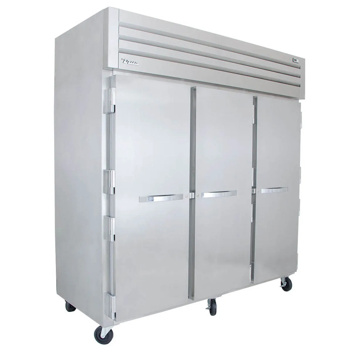 True STR3R-3S 77" 3-Section Reach-In Refrigerator w/ 3 Solid Doors, Top Mount, Stainless Steel