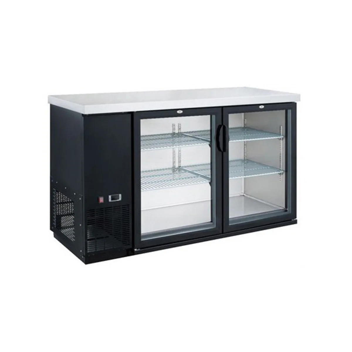 Dukers Appliance Co DBB60-H2 61" Refrigerated Back Bar Cabinet w/ 2 Glass Doors, 15.24 Cu Ft