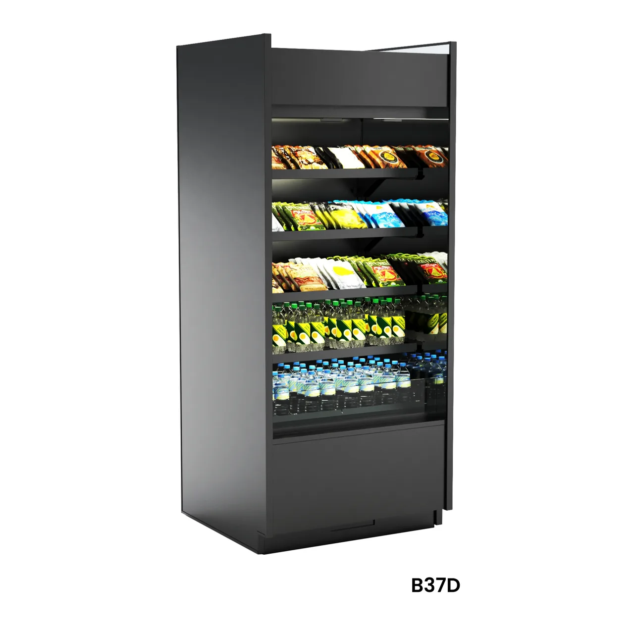 Structural Concepts B47D 48" Self-Serve Non-Refrigerated Display Case, Black Exterior