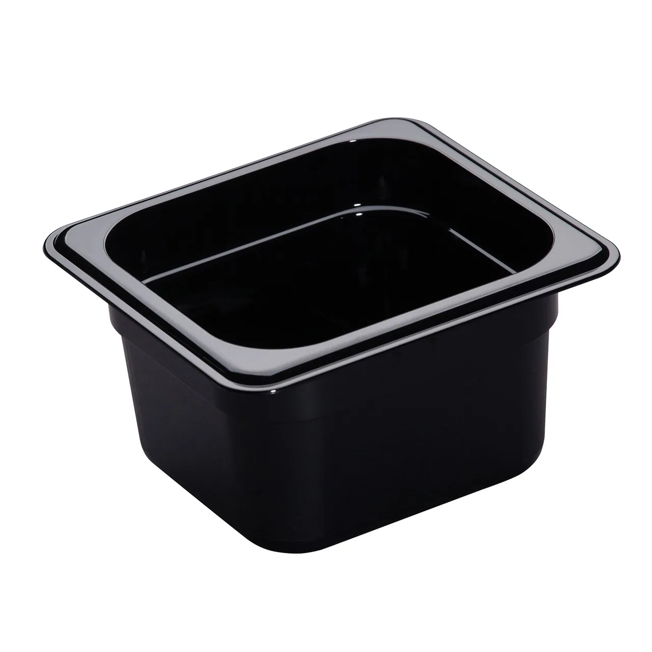 Cambro 64HP110 H-Pan 1/6 Size, 4" Deep, Black Plastic Nonstick, -40°F to 375°F, NSF