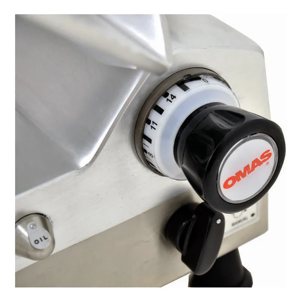 Omcan USA 13645 - Automatic 13" High-Carbon Chromed Blade Meat Slicer, Gear, 1/2 HP Motors, 110V/60Hz, Gravity, Body