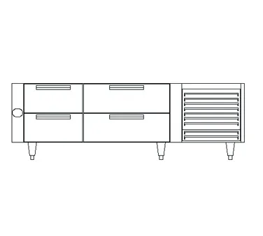 Garland US Range UN17C108 108" 8 Drawers Polar Cuisine Refrigerated Chef Base
