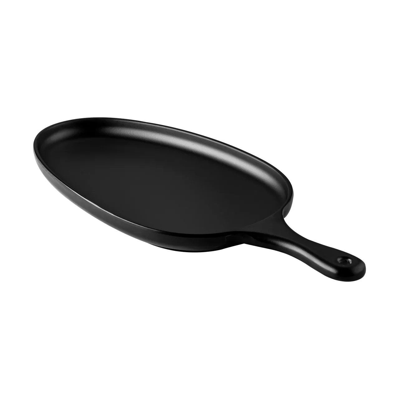 CAC China MLFP-OV16-MK Skillet Server, 15.75" L x 7.25" W x 1.25" H, Matte Black Plastic - 1 Dozen