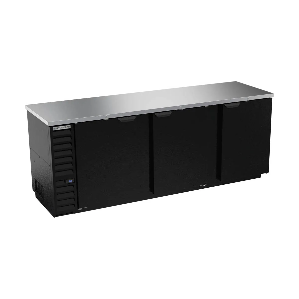 Beverage Air BB94HC-1-B 95" Three Section Back Bar Cooler with Solid Door, 37.82 cu. ft.