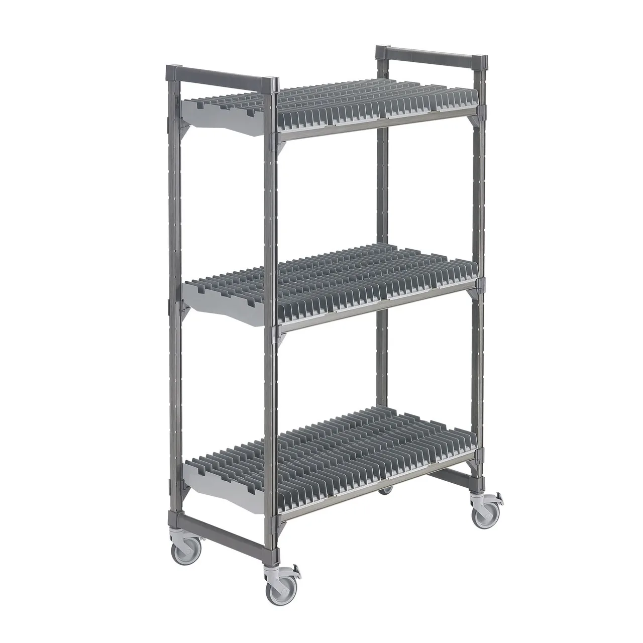 Cambro EXMU246078DRPKG 48" x 24" 78" Camshelving Elements XTRA Series Mobile Drying Rack Cart, Speckled Gray