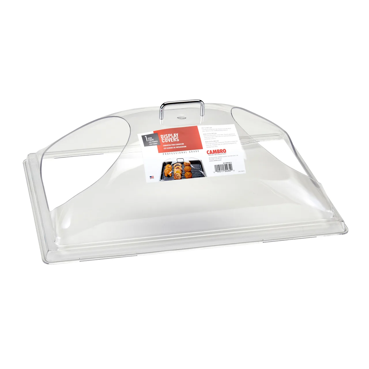 Cambro DD1220BECW135 Dome Cover, 21-7/8"W x 14-3/4"D x 8"H, Polycarbonate, Fits 12×20" Tray