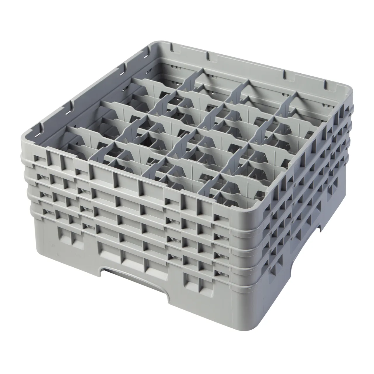 Cambro 16S800151 Camrack Glass Rack, Soft Gray, Full Size, 19-3/4 x 19-3/4, 16 Compartments
